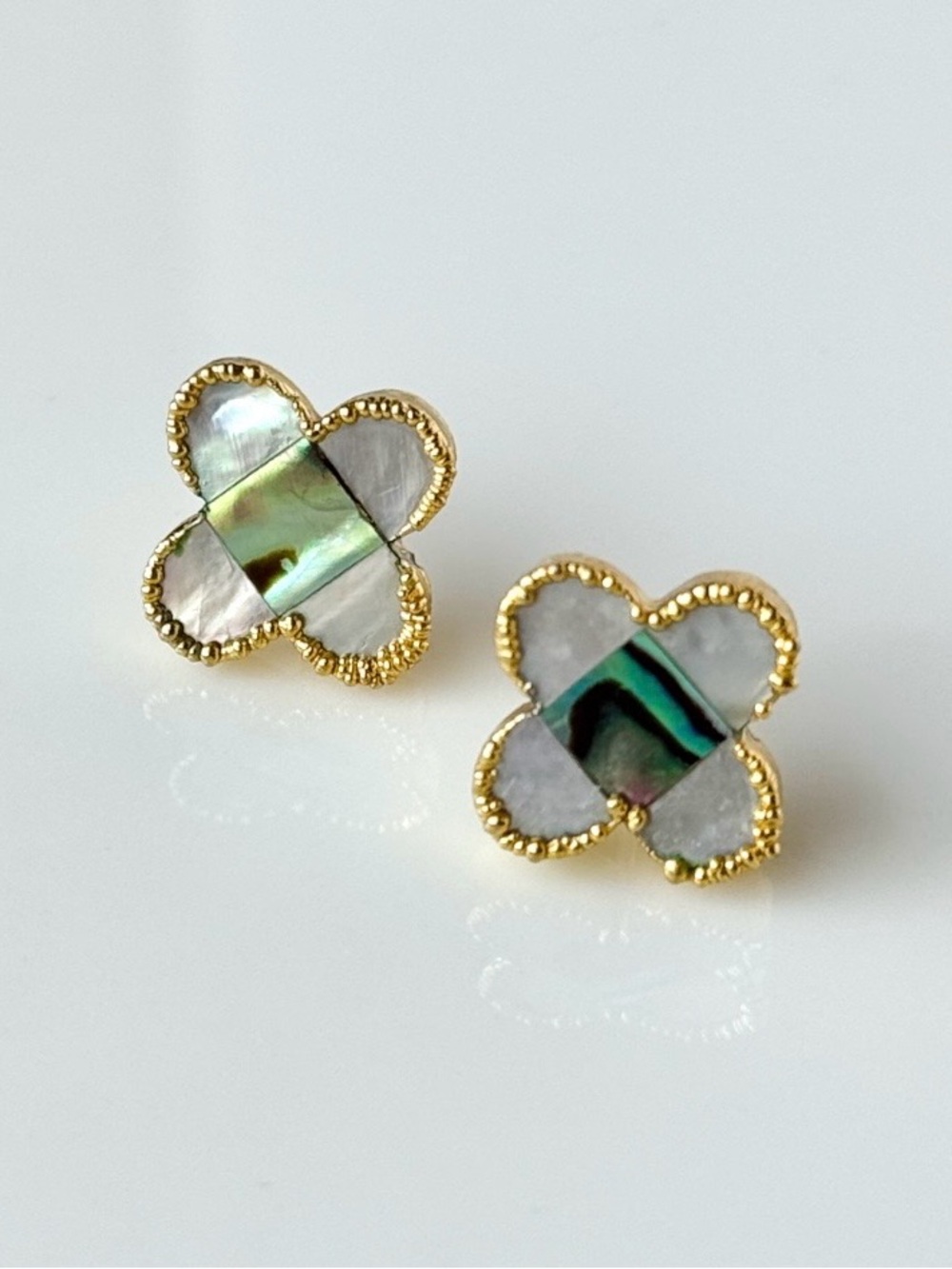 Abalone Shell Gold Earrings